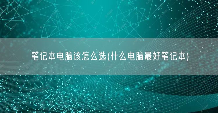 笔记本电脑该怎么选(什么电脑最好笔记本)