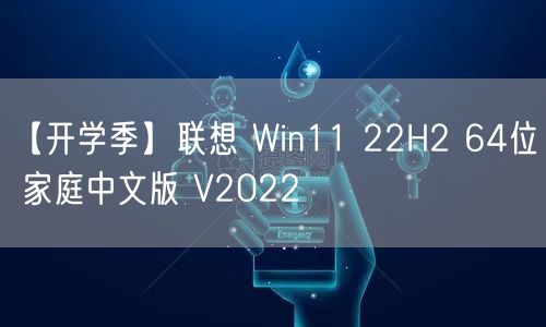 【开学季】联想 Win11 22H2 64位 家庭中文版 V2022